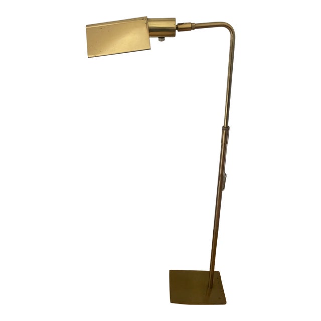 1960s Koch & Lowy Mid Century Brass Pharmacy Floor Lamp For Sale