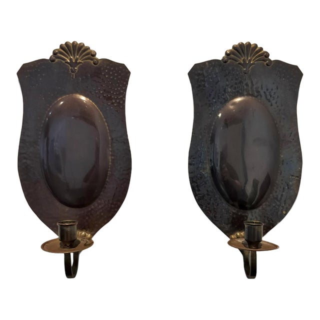 Mid Century Swedish Knut Eriksson Brass Candle Sconces Pair For Sale