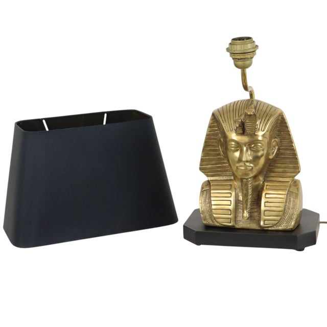 Vintage Hollywood Regency Brass Pharaoh Table Lamp, 1960s For Sale - Image 12 of 18