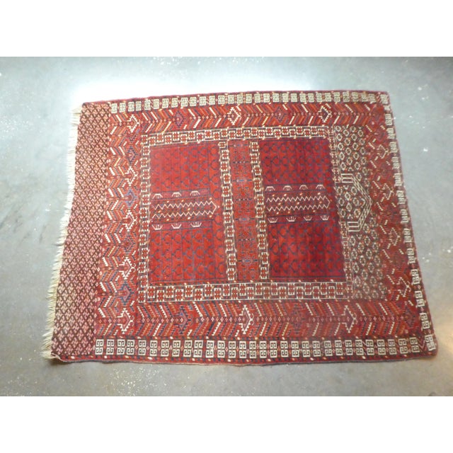 Antique Turkoman Tribal Rug while exhibiting lower pile has plenty of good years left. Rug dates from the early 20th c.
