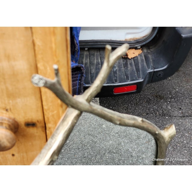 Silver Vintage Carver's Guild Carol Conner Gothic Twig Mirror ~ 42 X 21 Pewter Finish For Sale - Image 8 of 13