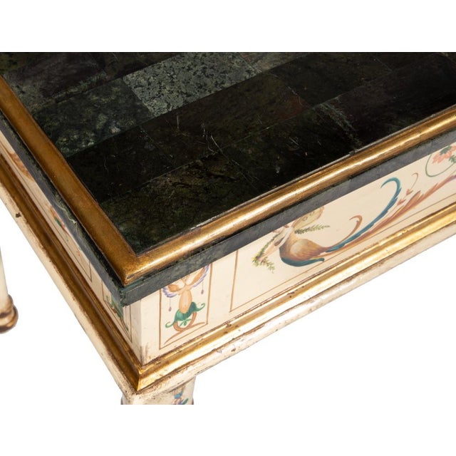 1990s Pair of Venetian-Style Crème Peinte and Polychrome Console Tables For Sale - Image 11 of 13