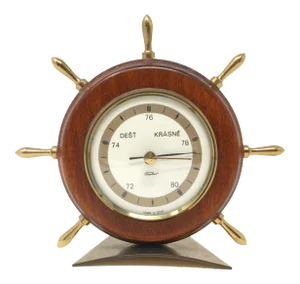 Vintage East German Ship's Wheel Desk Barometer