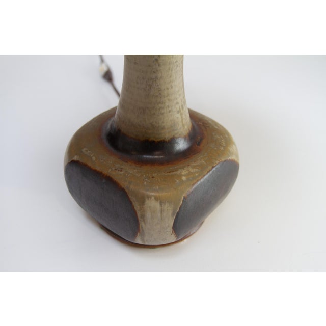 Beige Mid-Century Danish Stoneware Table Lamp by Aksel Larsen for Axella, 1970s For Sale - Image 8 of 18