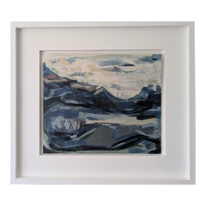Contemporary 'Chasing After the Wind' Original Modernist Abstract Acrylic Painting by British Artist Frances Daws, Framed