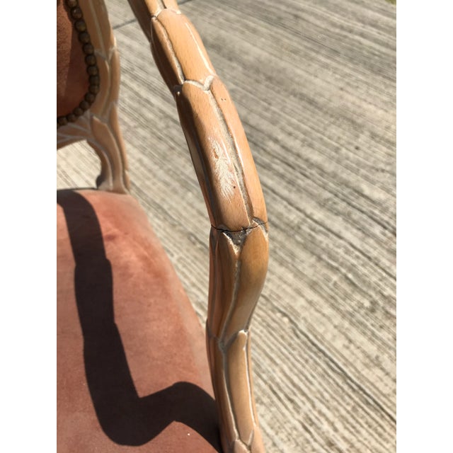 Vintage Mid Century Italian Hand Carved Wood Armchairs- a Pair For Sale - Image 4 of 8