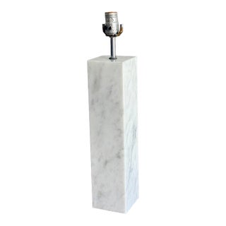Von Nessen White Marble Block Table Lamp For Sale
