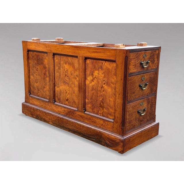 Pitch Pine Partners Desk, 1880s For Sale - Image 9 of 12
