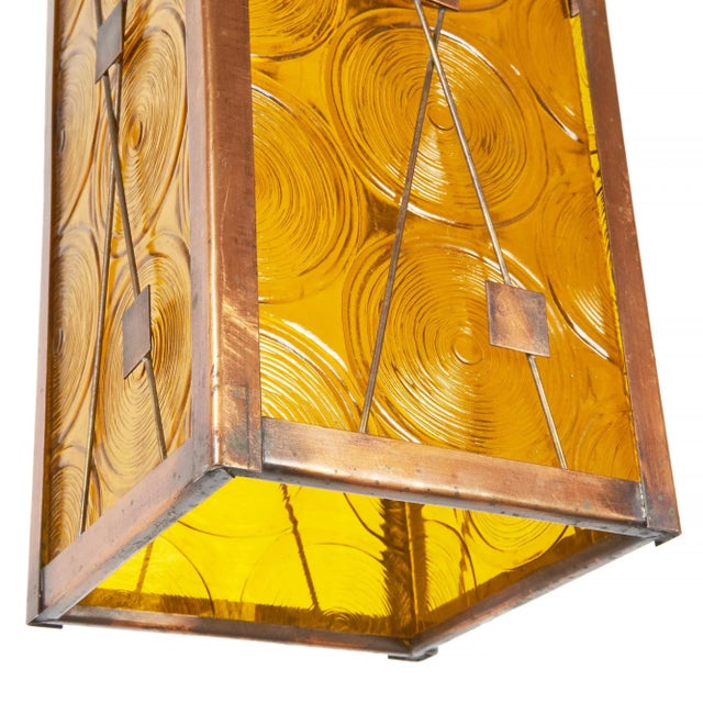 1970s Copper Pendant Light With Acrylic Panes For Sale - Image 10 of 12