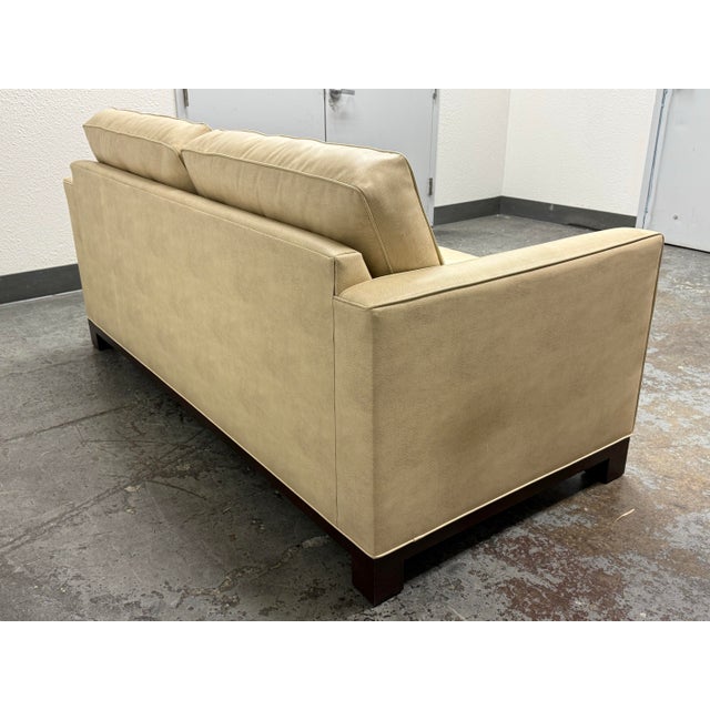 Queen Size Mid-Century Modern Vegan Leather Tufted Sleeper Sofa For Sale In San Francisco - Image 6 of 12