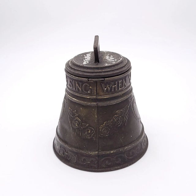 Huntley Palmer Biscuit Tin Shaped Like a Bell, England Circa 1900 For Sale - Image 4 of 8