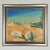 Oil on canvas painting by luce geas. Mediterranean coastal view of roquebrune, featuring terra-cotta rooftops leading to...