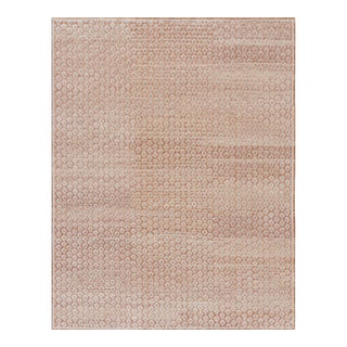 Rug & Kilim’s Modern Block Print Rug in Red and Pink with White Floral Pattern - 9x12 For Sale