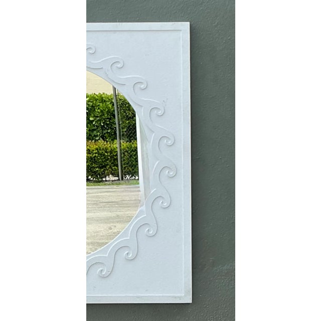 Vintage Wave Design Aluminum Mirror For Sale - Image 10 of 14