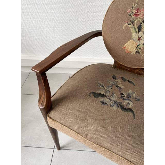 Wood Bridge Armchairs by Jean Pascaud, 1937, Set of 4 For Sale - Image 7 of 7