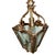 Brass 1940s Italian Rococco Style Brass Lantern Hanging Wall Sconce W/ Etched Glass Panels For Sale - Image 8 of 16