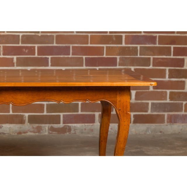 Wood 19th Century French Fruitwood Dining Table with Bread Board and Cabriole Legs For Sale - Image 7 of 12