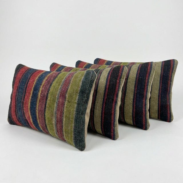 This beautiful 16'' X 24'' pillow cover set was made from authentic Turkish Kilim pieces. Bright colors of wool adorn the...