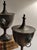 French Vintage Regency Style Chestnut Urn With Lion Head Ring Handles ~ a Pair For Sale - Image 3 of 7