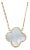 Clover Leaf Design Mother of Pearl Dainty Chain Pendant Necklace For Sale