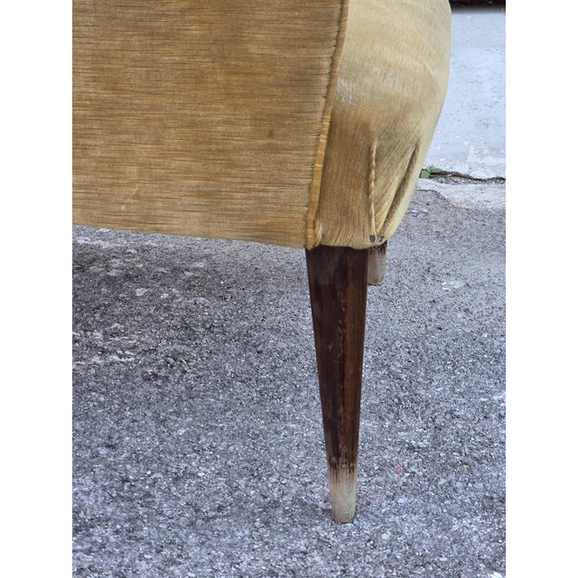 Vintage Italian Chair with Wooden Feet and Velvet Fabric, 1950s For Sale - Image 9 of 10