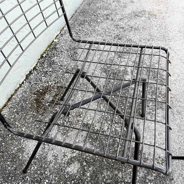 Black Mid-Century Modern Black Wire Side Chairs Designed by John Keal for Pacific Iron - Set of 4 For Sale - Image 8 of 11