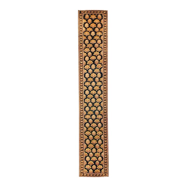 Early 20th Century Floral Long Antique Russian Karabagh Runner - 3'5" x 19'7" For Sale