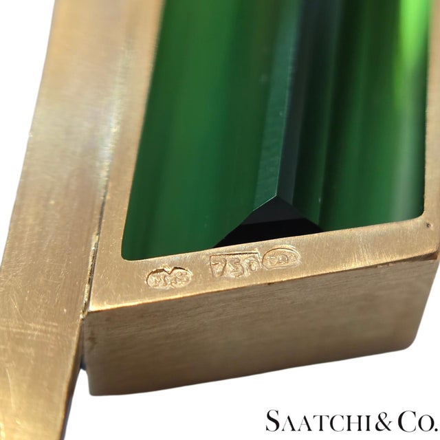 Metal 18k (750) Yellow Gold Stylish Tourmaline Necklace For Sale - Image 7 of 14