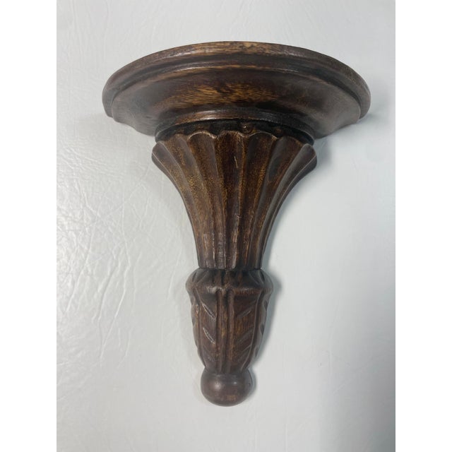 Pair of Mid 20th Century Wood Wall Brackets With Fluted Design Chairish
