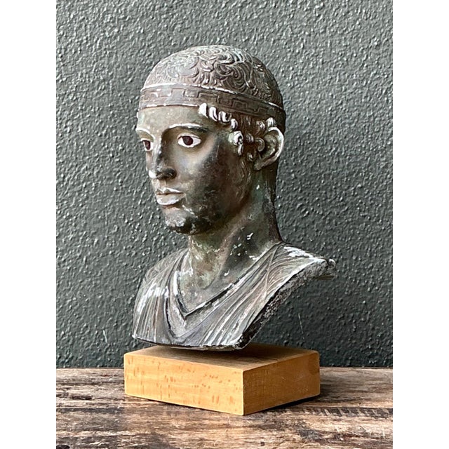 Vintage Classical Greek Style Plaster Bust For Sale - Image 4 of 12