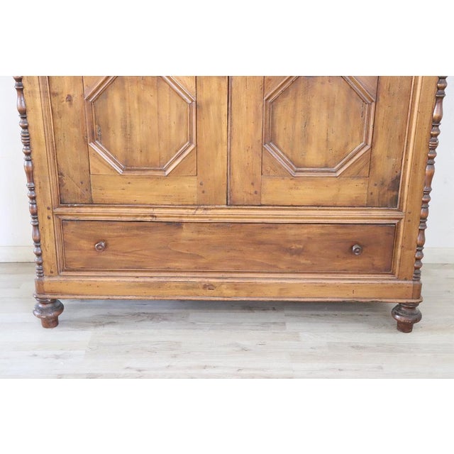 Antique Poplar Wood Wardrobe For Sale - Image 5 of 13