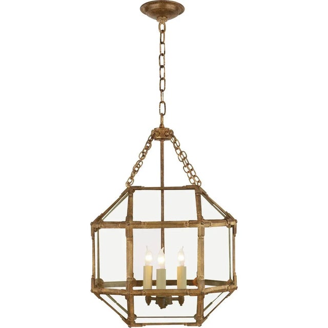 Morris Small Lantern in Gilded Iron with Clear Glass Designer: Suzanne Kasler Canopy: 4.75" Round Mounting: Chain Shade...