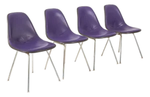 Vintage Mid Century Purple DSX Side Chairs by Eames for Herman Miller