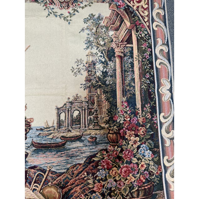 Textile Arazzo Hanging Tapestry With Golden Rope Coils, Set For Sale - Image 7 of 12