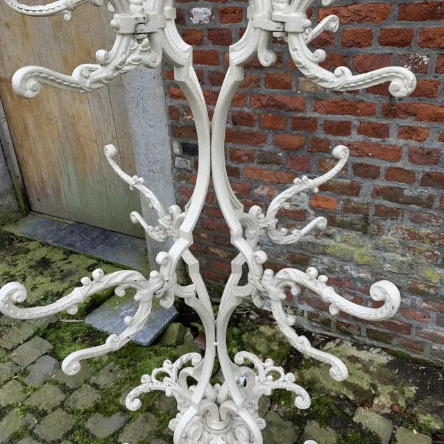 White Coat and Cast Iron Coat Rack, 1900s For Sale - Image 8 of 13