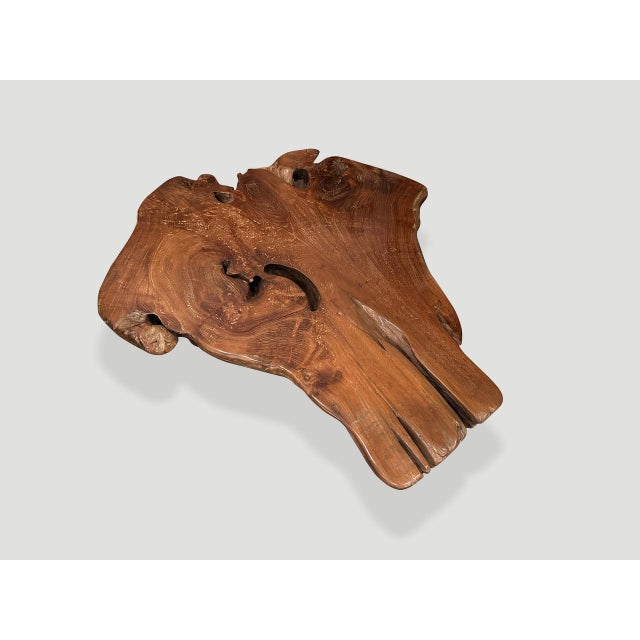 2010s Andrianna Shamaris Century Old Teak Wood Organic Coffee Table For Sale - Image 5 of 6
