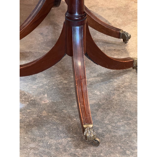 19th Century Duncan Phyfe Style Double Pedestal Mahogany Dining Table For Sale - Image 12 of 14