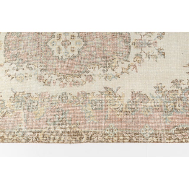 Mid 20th Century Beige Handknotted Floor Rug For Sale - Image 9 of 10