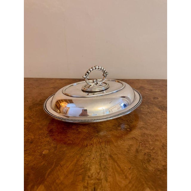 1900 - 1909 Antique Edwardian Silver-Plated Entree Dish, 1900 For Sale - Image 5 of 5