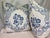 Custom pair of 22" pillows covered in Schumacher "Marella" in color delft linen fabric. These pillows are self welted,...