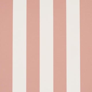 SAMPLE - Schumacher Emma Stripe Wallpaper In Coral For Sale