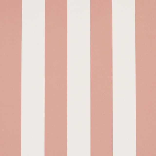 SAMPLE - Schumacher Emma Stripe Wallpaper In Coral For Sale