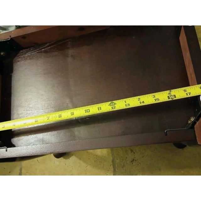 Vanity Bench Mahogany Queen Ann Tapestry Style Piano Foot Stool 2008 For Sale - Image 13 of 17