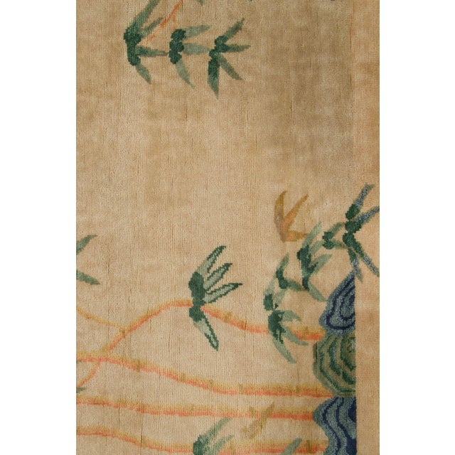 Rug & Kilim Contemporary Chinese Deco Style Square Beige & Green Wool Rug by Rug & Kilim For Sale - Image 4 of 8