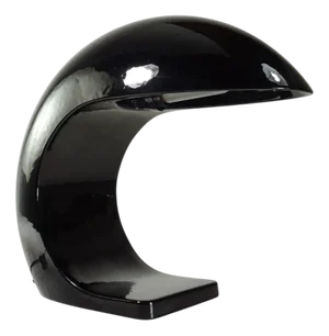 Modernist Italian Black Prisma Ceramic Table Lamp by Ivo Sedazzari, 1970s