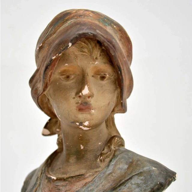 Art Nouveau Plaster Bust from Hochock For Sale - Image 3 of 11