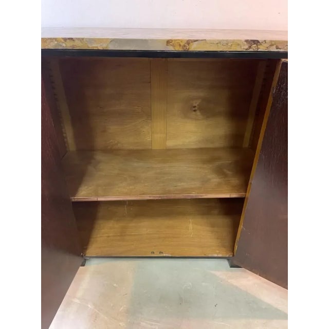 Masterful Gold Leaf Wood Stylized Floral Panel Flanked 1930s French Art Deco Buffet Attributed to Sue Et Mare For Sale - Image 10 of 10