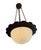 Metal Antique Hammered Bronze Chandelier With Moonstone Cast Glass Dome For Sale - Image 7 of 8