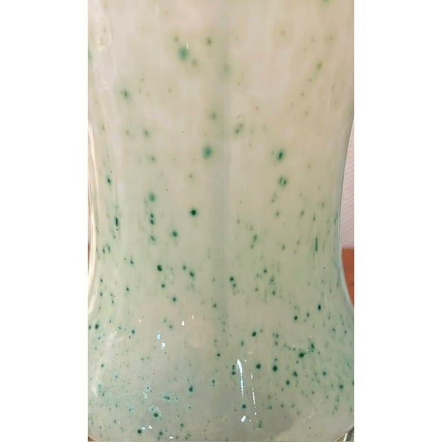 Murano Mid Century Light Green Glass Lamp in the Manner of Murano For Sale - Image 4 of 6