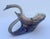 Glass Mid-Century Modern Murano Style Hand Blown Slag Glass Swan Bowl For Sale - Image 7 of 11
